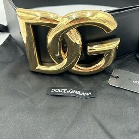 Women's Dolce & Gabbana DG logo leather belt size 75 cm/30 inches made in Italy - Picture 1 of 12